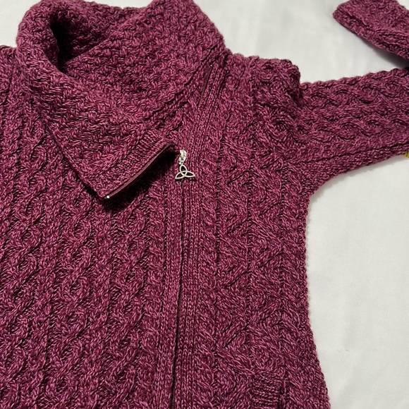 Aran Crafts Knit 100% merino wool cardigan/jacket - Picture 8 of 13